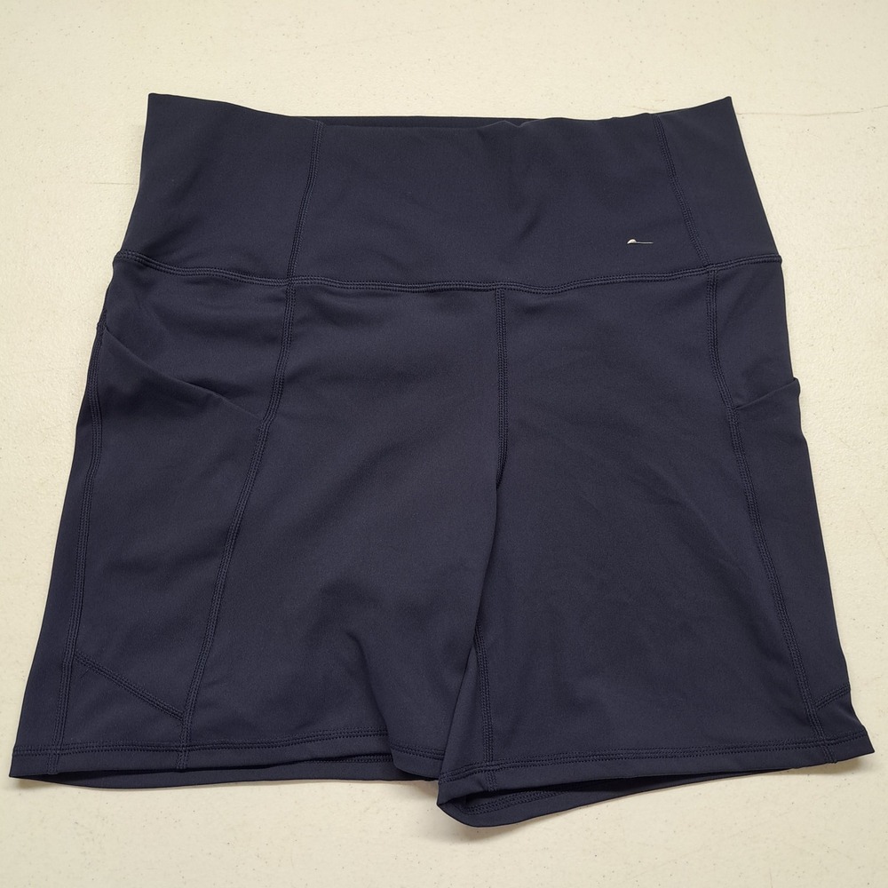 Fabletics Womens Shorts XXL Navy Blue High Rise Athletic Compression 1951-182